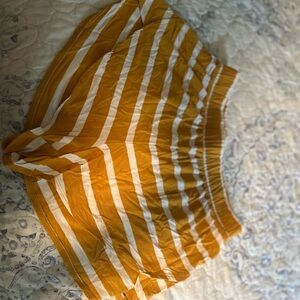 Old Navy Yellow and White Striped Skater Skirt